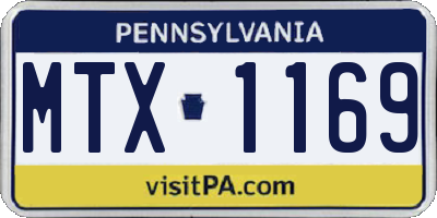 PA license plate MTX1169
