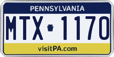 PA license plate MTX1170