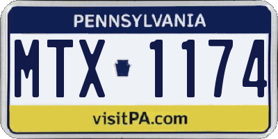 PA license plate MTX1174