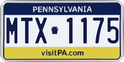 PA license plate MTX1175