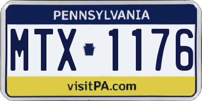 PA license plate MTX1176