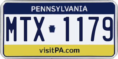 PA license plate MTX1179