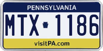 PA license plate MTX1186