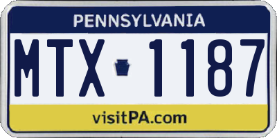 PA license plate MTX1187