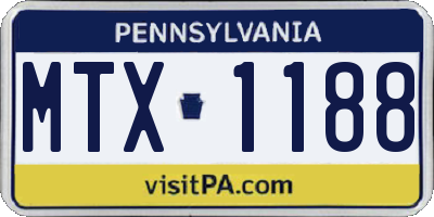 PA license plate MTX1188