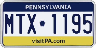 PA license plate MTX1195