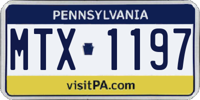 PA license plate MTX1197