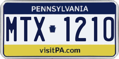 PA license plate MTX1210