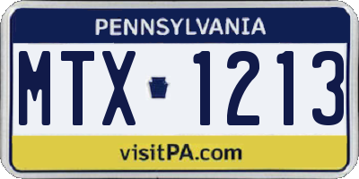 PA license plate MTX1213