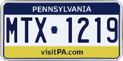 PA license plate MTX1219