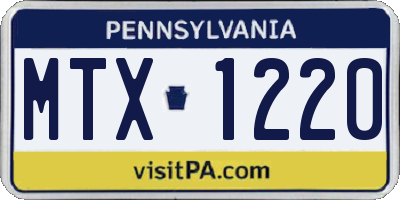 PA license plate MTX1220