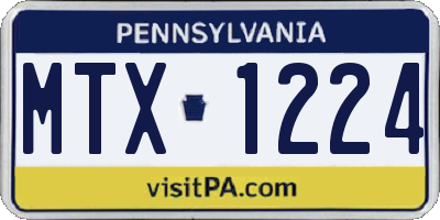PA license plate MTX1224