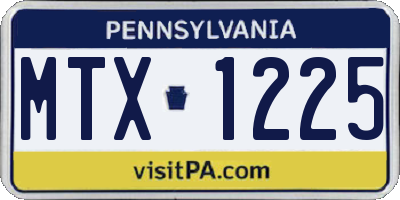 PA license plate MTX1225