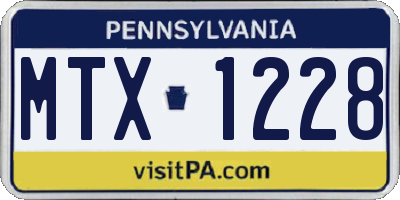 PA license plate MTX1228