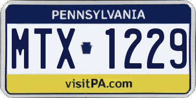 PA license plate MTX1229