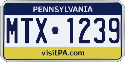 PA license plate MTX1239