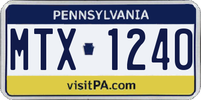 PA license plate MTX1240