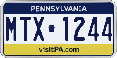 PA license plate MTX1244