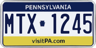 PA license plate MTX1245