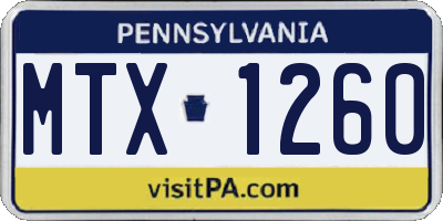 PA license plate MTX1260