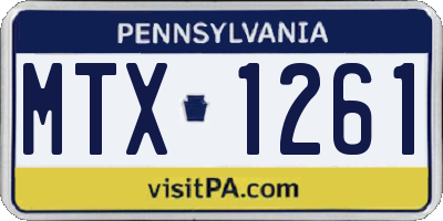 PA license plate MTX1261