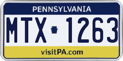 PA license plate MTX1263