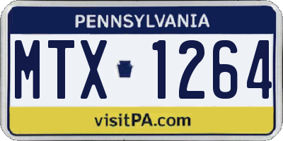 PA license plate MTX1264