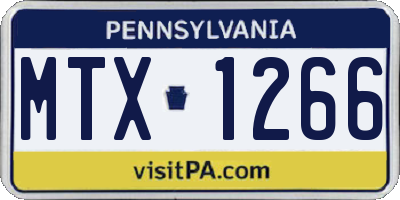 PA license plate MTX1266