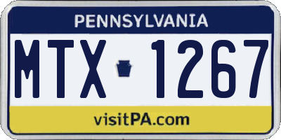 PA license plate MTX1267