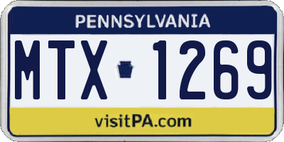 PA license plate MTX1269