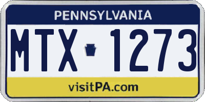 PA license plate MTX1273