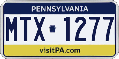 PA license plate MTX1277
