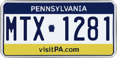 PA license plate MTX1281