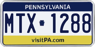 PA license plate MTX1288