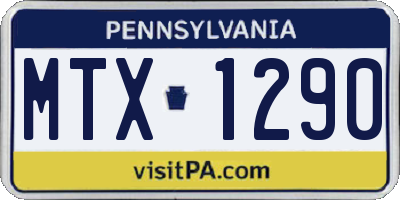 PA license plate MTX1290