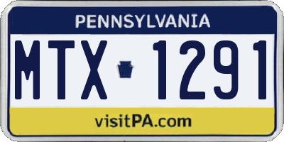 PA license plate MTX1291