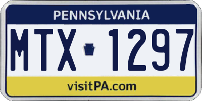 PA license plate MTX1297