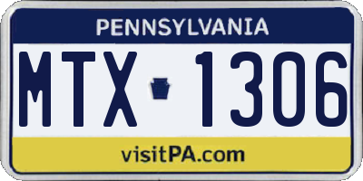 PA license plate MTX1306