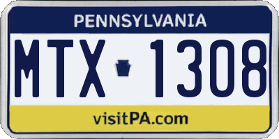 PA license plate MTX1308