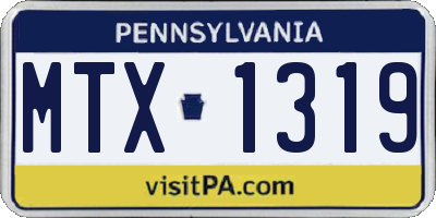 PA license plate MTX1319