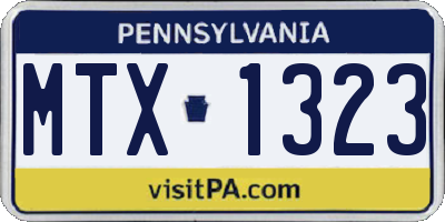 PA license plate MTX1323