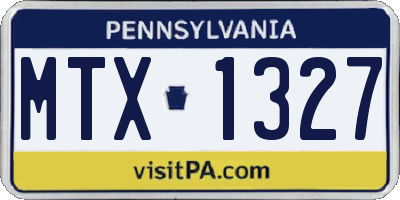 PA license plate MTX1327