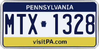 PA license plate MTX1328