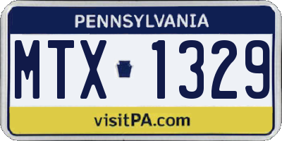 PA license plate MTX1329
