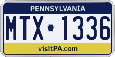 PA license plate MTX1336