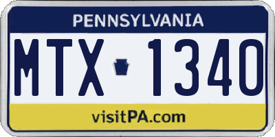 PA license plate MTX1340