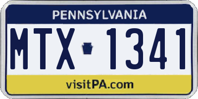 PA license plate MTX1341