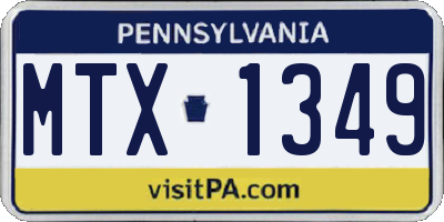 PA license plate MTX1349