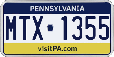 PA license plate MTX1355