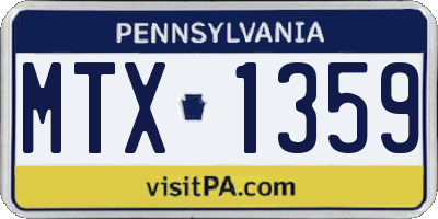 PA license plate MTX1359